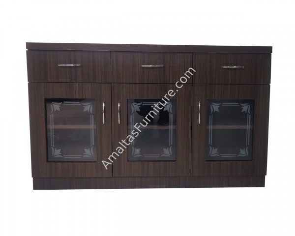 Amaltas Glass Door Cabinet with Drawers