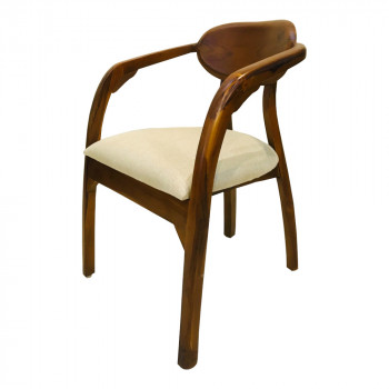 Amaltas Teak Wood Bedroom Chair with Curved Back