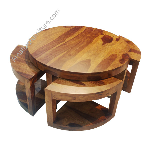 Amaltas Round Table with four stools