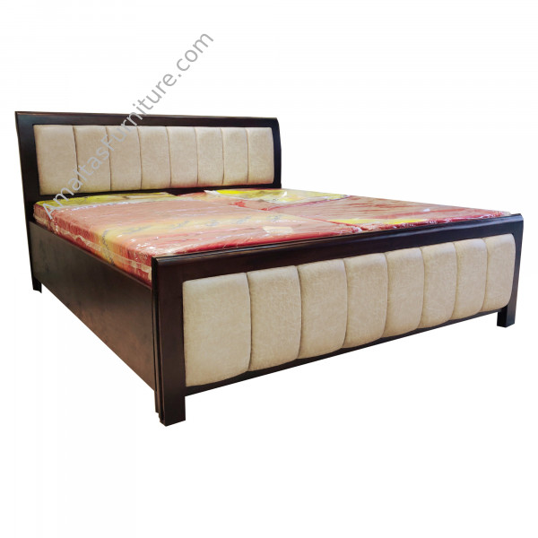 Amaltas Teak Wood Bed with Cushioning