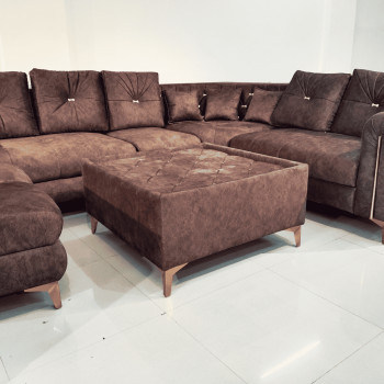 Amaltas Golden Rod Corner Sofa Set