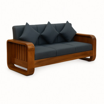 Amaltas Round Handle Sofa ~ Uttrakhand Teak Sofa