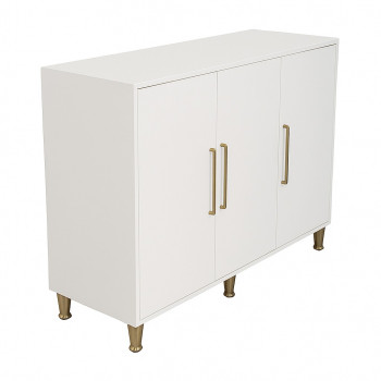 Amaltas Glossy White Shoe Rack in Plywood & Mica Lamination
