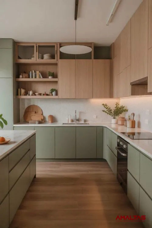 Green and Wooden Combination