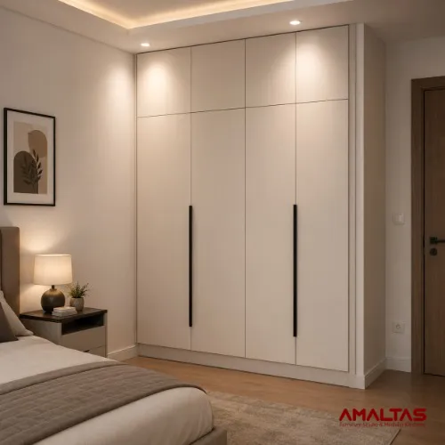 Beige Mica Lamination Wardrobe