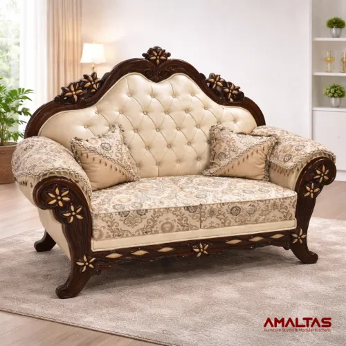 Amaltas Flower Carving Sofa - Sofas