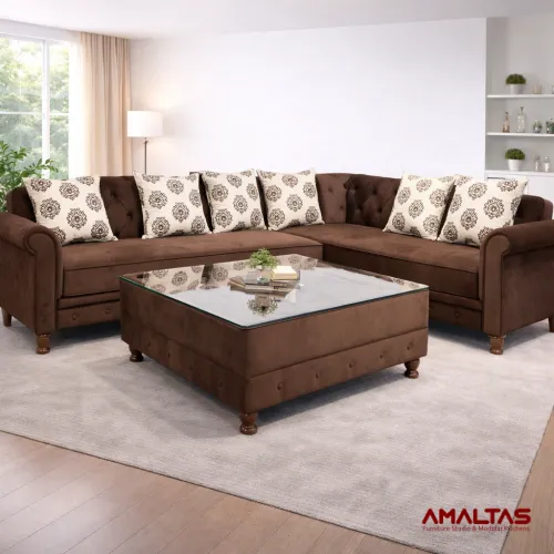 Amaltas Chestor field L shaped Sofa Set - Sofas