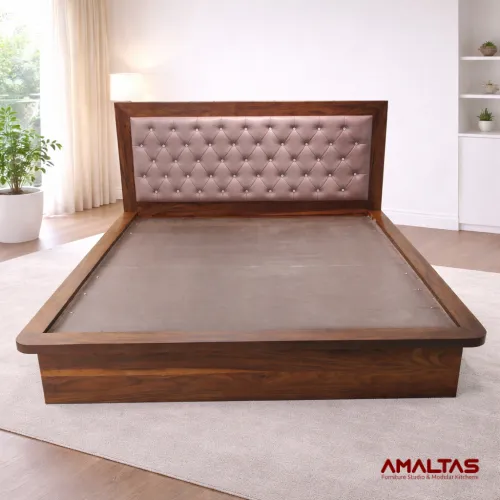Amaltas Fully Hydrolic Platform Bed in Sheesham Ply - Bedroom