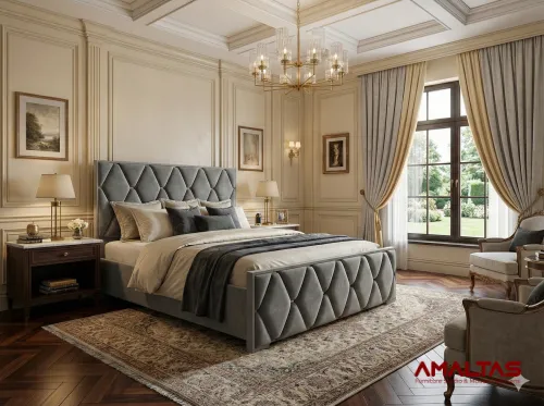 Amaltas Kite Design King size Bed - Bedroom