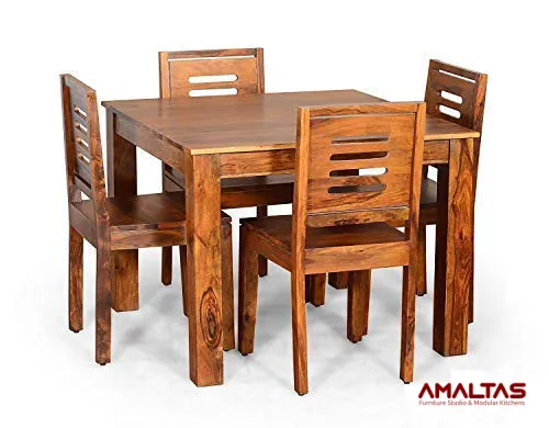 Amaltas Sheesham Wood Dining Table Set with 4 Chairs - Dining