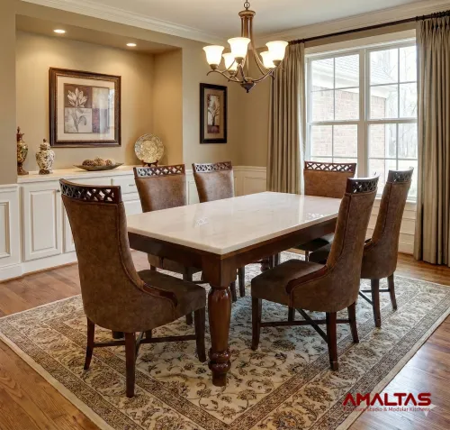 Amaltas Luxury Dining set with Onyx Marble Top - Dining