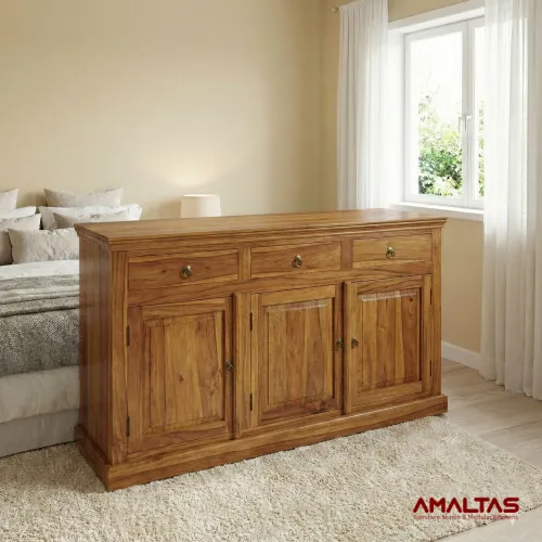 Amaltas Teak Wood Side Board - Wardrobes