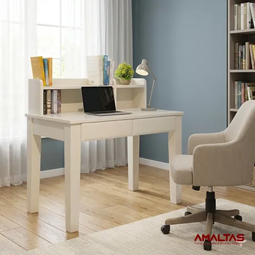 Amaltas Study Table in Cream Deco Finish