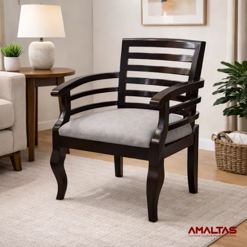 Amaltas Teak Wood Round Back Chair - Sofas