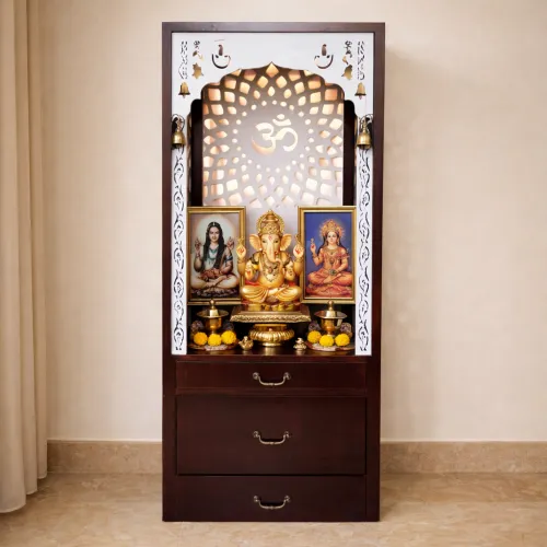 Amaltas Wooden Temple Big Size with CNC Cutting - Interior