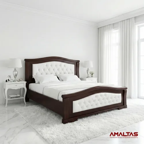 Amaltas Dhanush Teak Wood Bed - Bedroom