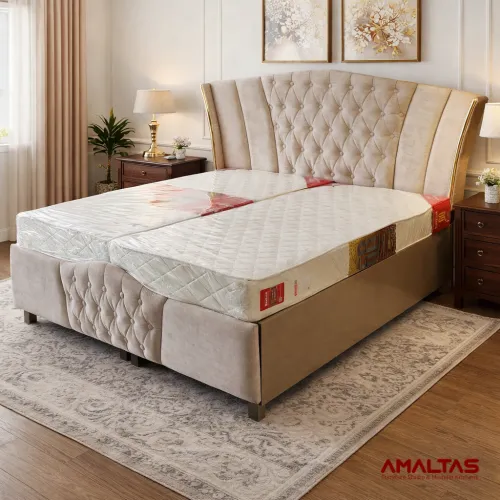 Amaltas Lotus Double Bed - Bedroom