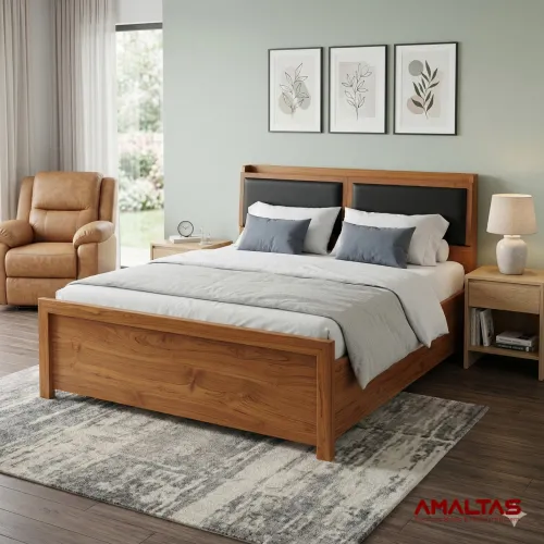 Amaltas Viva Double bed with Counter Storage - Bedroom