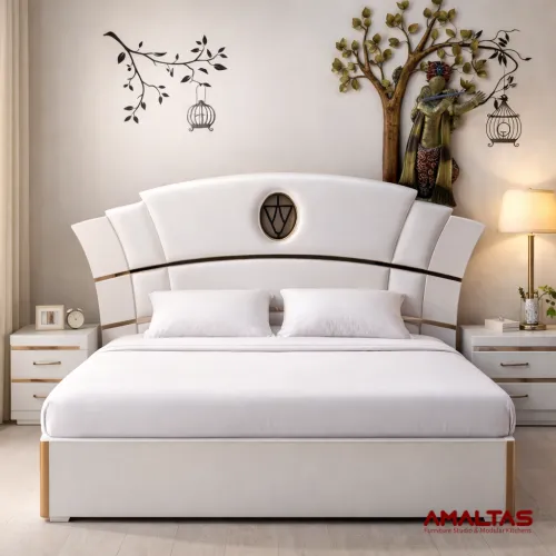 Amaltas Bouquet Double Bed - Bedroom