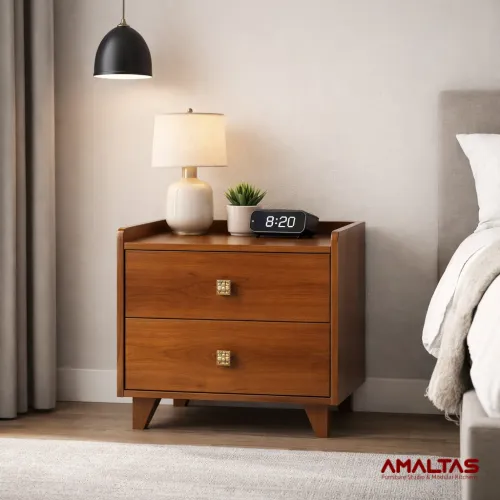 Amaltas Collar Bed Side Table - Bedroom
