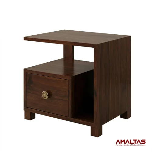 Amaltas Ebony Bed Side Table - Bedroom