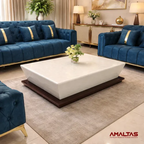 Amaltas Full Body Onyx Center Table with Lights