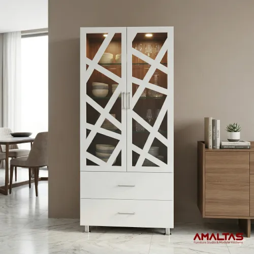 Amaltas Zig Zag Crockery Unit - Wardrobes