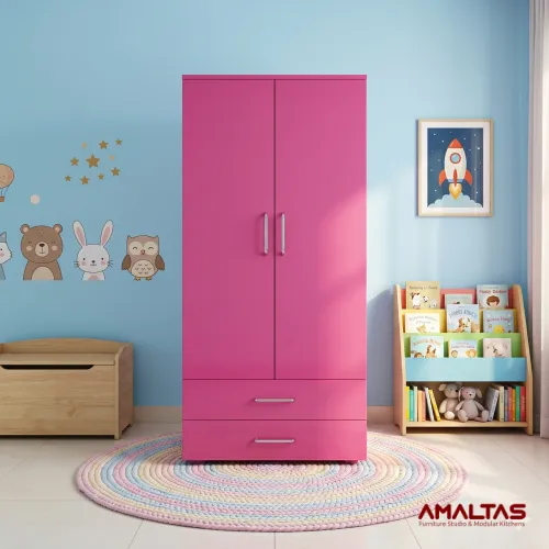 Amaltas Kids Wardrobe in Pink color - Wardrobes
