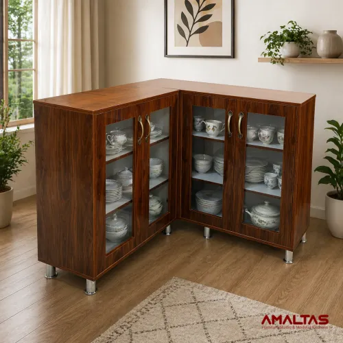 Amaltas L Shaped Crockery Unit - Wardrobes