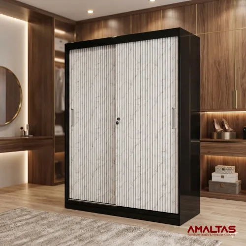 Amaltas Breeze Slider Wardrobe in MDF - Wardrobes