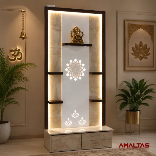 Amaltas Garland Wooden Temple - Wardrobes