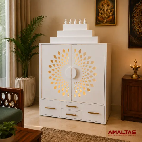 Amaltas Pearl Wooden Temple - Wardrobes