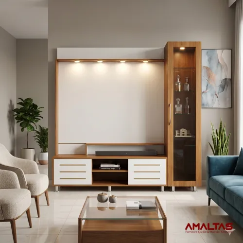 Amaltas TV Unit with Side Storage