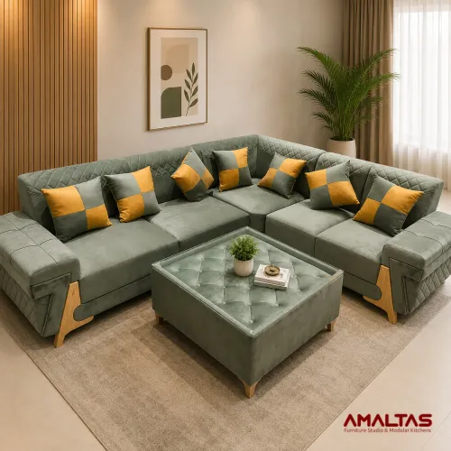 Amaltas Zenith L Shaped Sofa Set - Sofas
