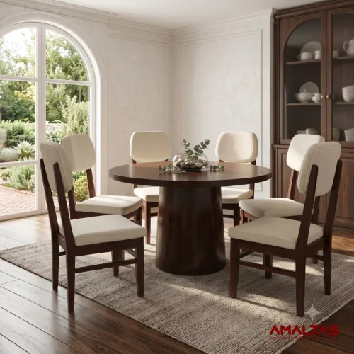 Amaltas Round Dining with Lollypop Chairs - Dining