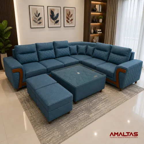 Amaltas Mustang L-Shaped Sofa Set - Sofas