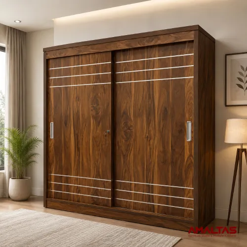 Amaltas Elite Engineering Wood Slider Wardrobe