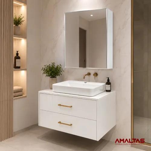 Amaltas Nova White Wall Hung Vanity