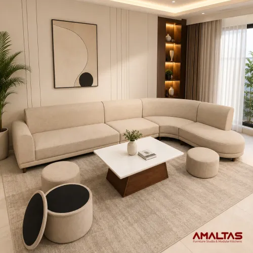 Amaltas Resonant Corner Sofa Set