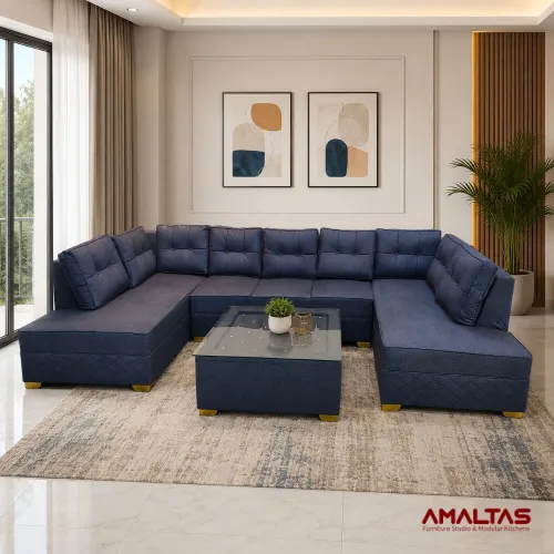 Amaltas U-Shaped Sofa with table