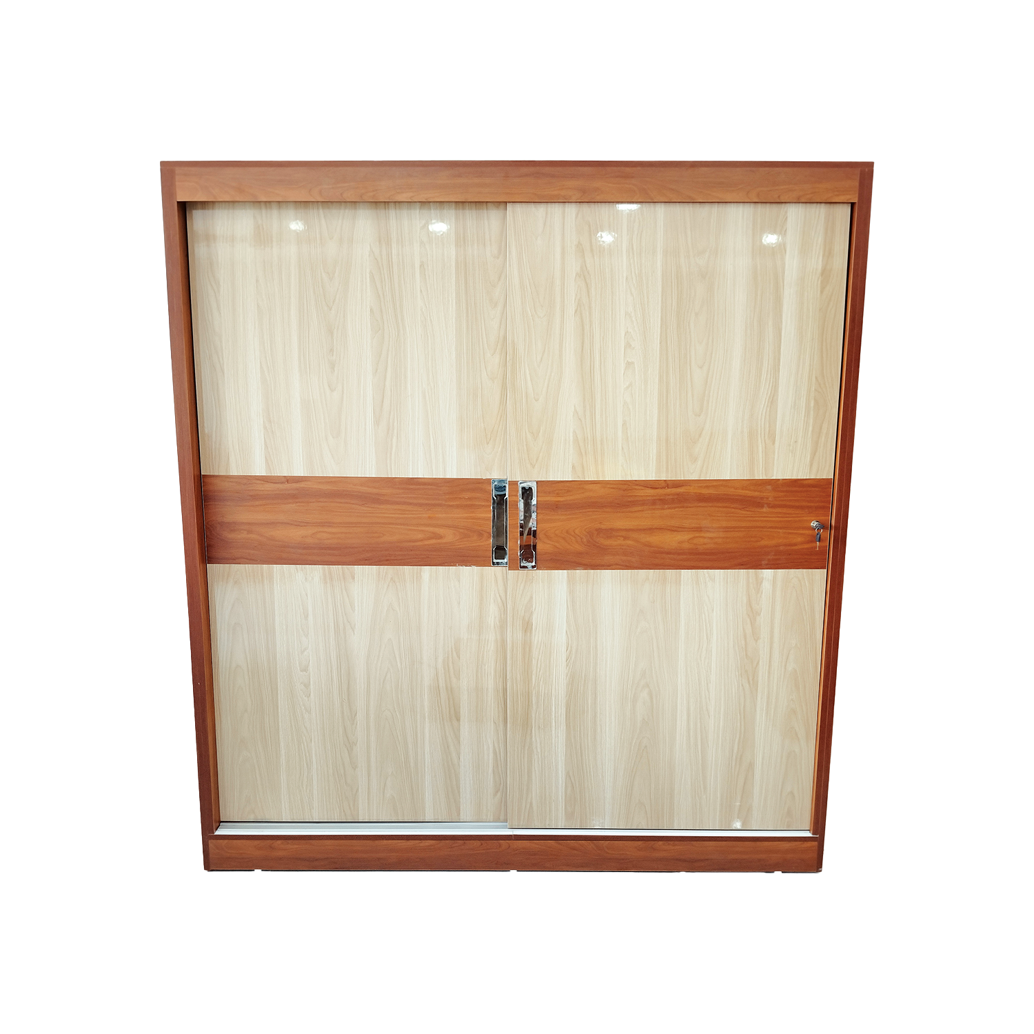 Amaltas High Gloss Laminated Sliding Wardrobe