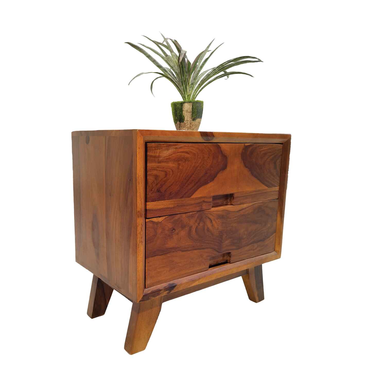 Amaltas Sheeham Wood Taper Leg Bed Side Table