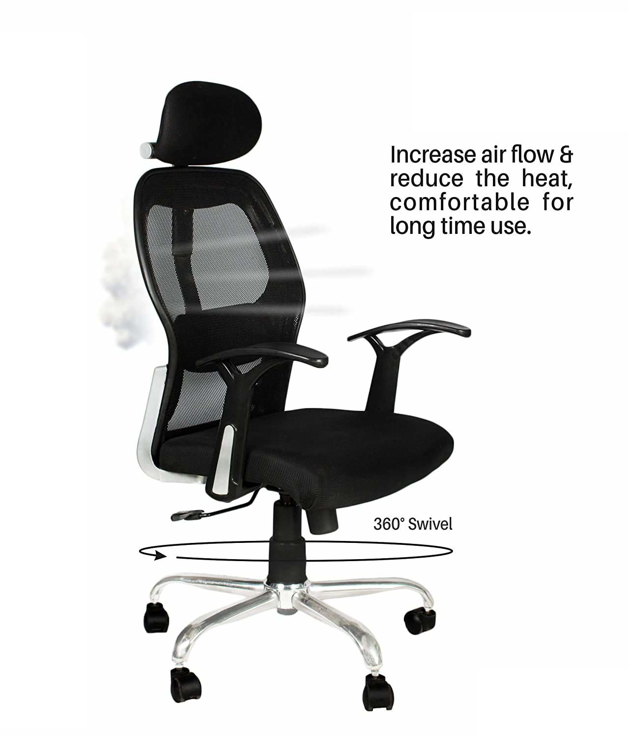 Amaltas High Back Ergonomic Chrome Frame Office Chair