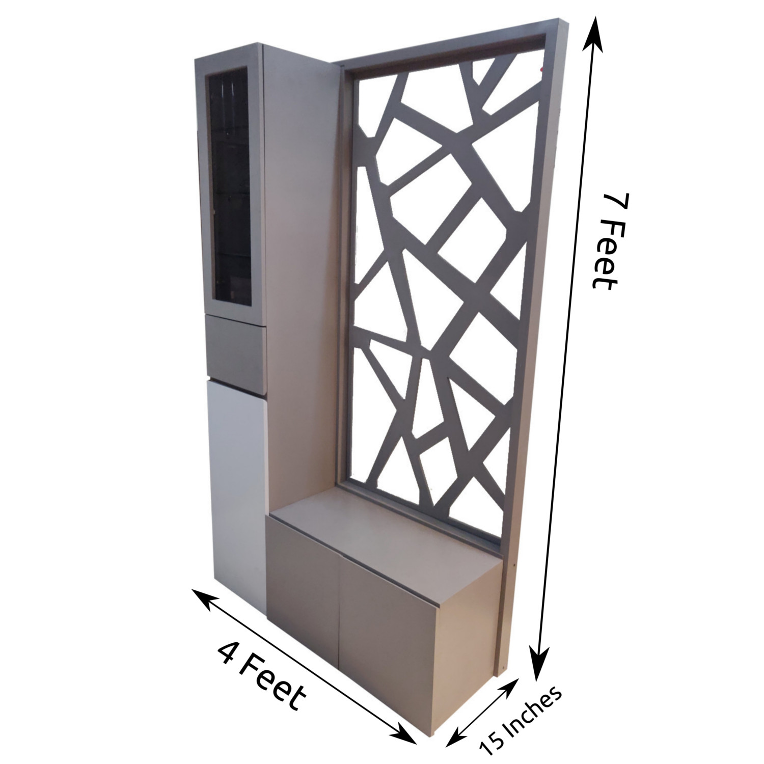 Facet hanging room divider 102 x 226cm with sliding solution • Bloomming