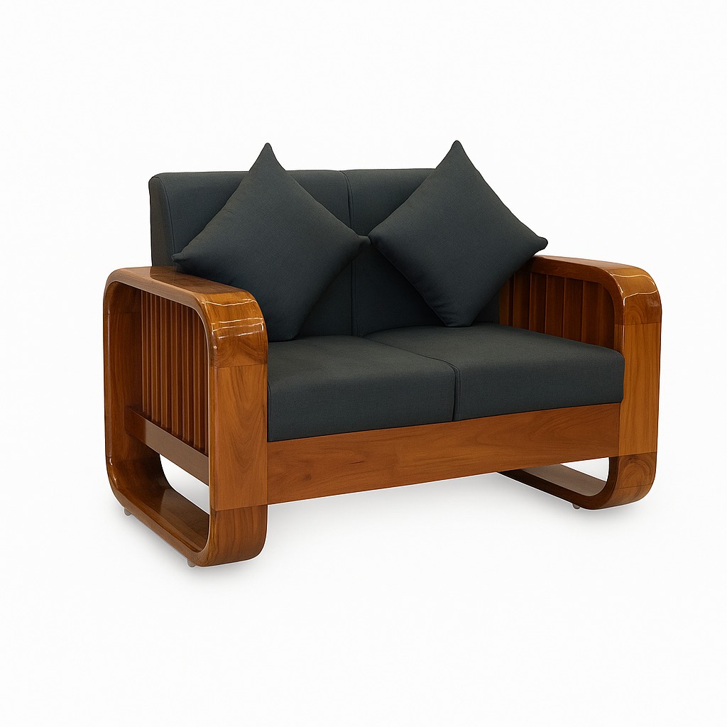 Amaltas Round Handle Sofa ~ Uttrakhand Teak Sofa