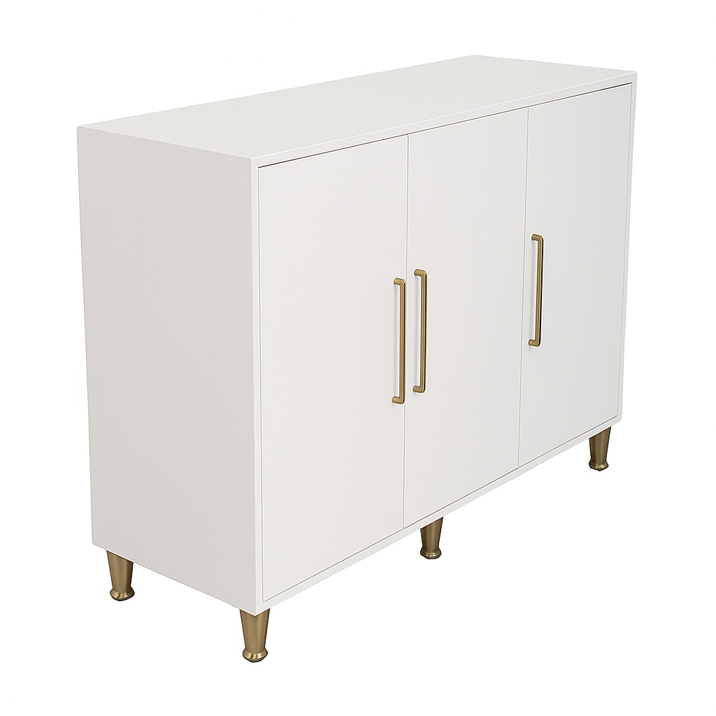 Amaltas Glossy White Shoe Rack in Plywood & Mica Lamination