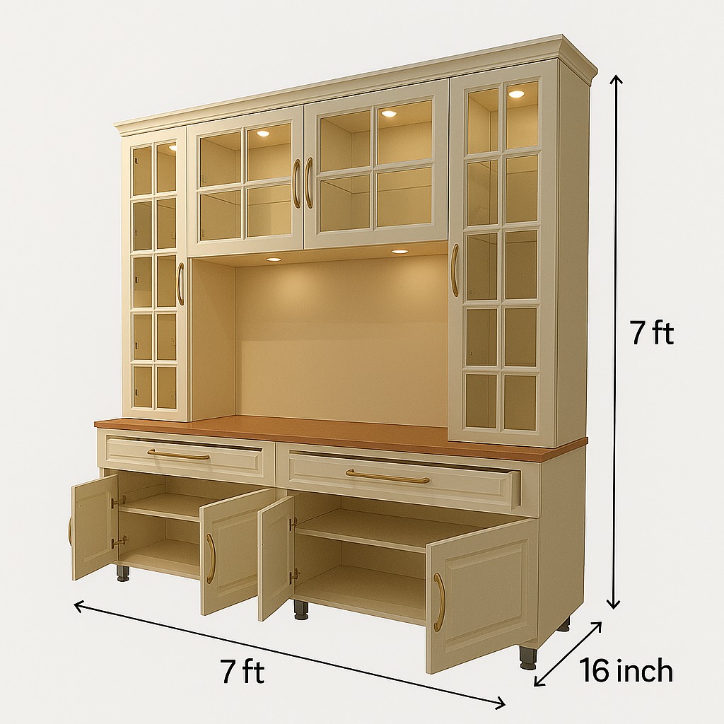 Amaltas Crockery Cabinet in PU Polish
