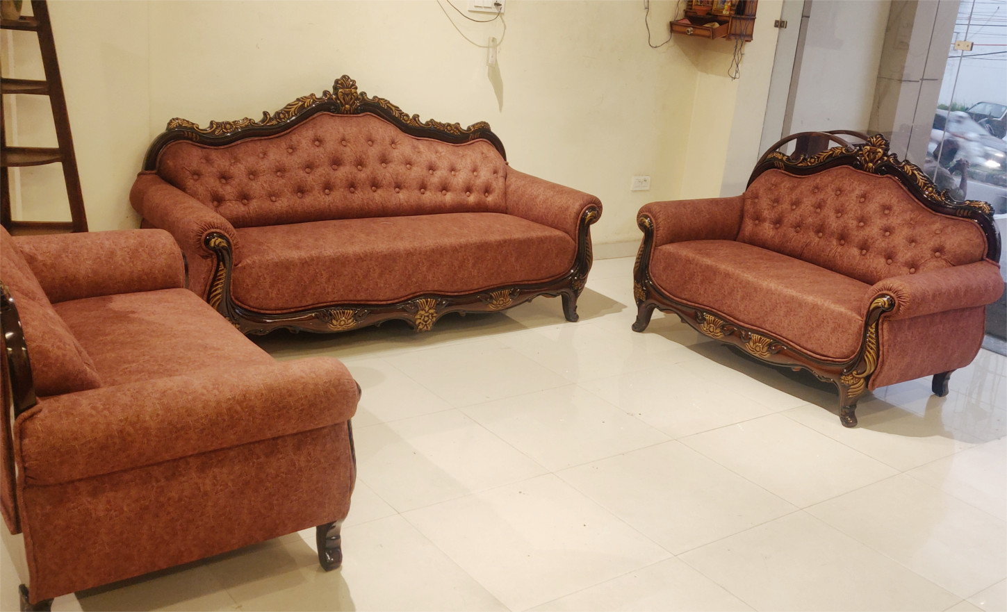 Amaltas Royal Carving Sofa Set
