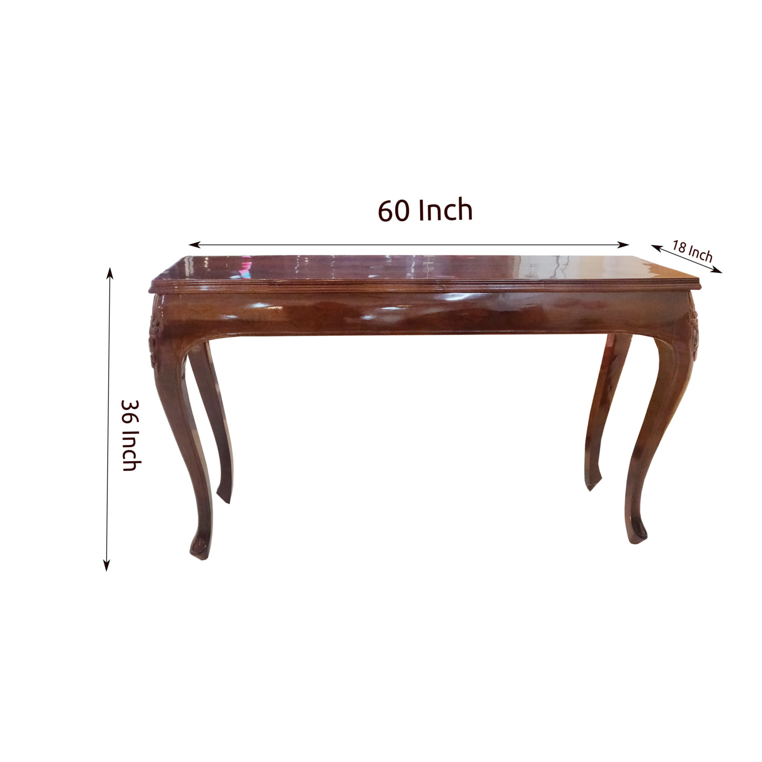 Amaltas Teak Wood Console with Hand Carving
